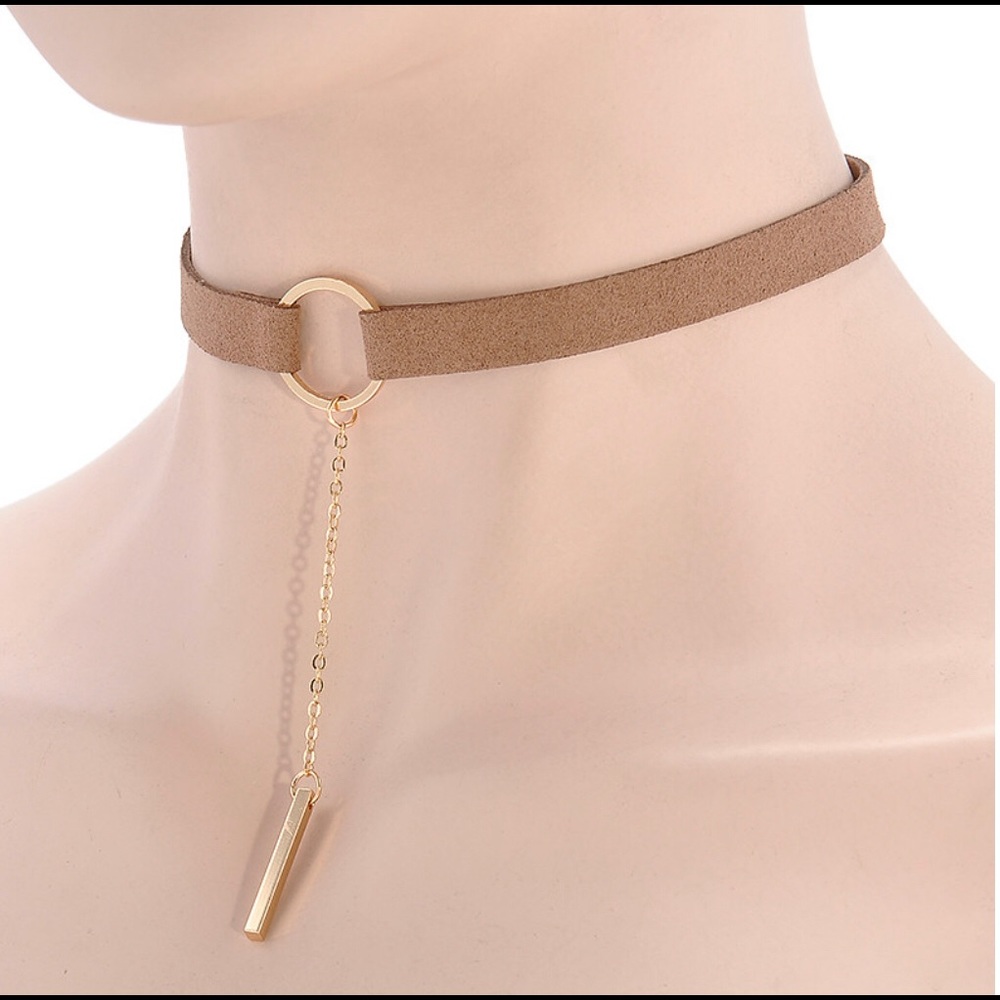 Women Brown/Gold Chocker Necklace